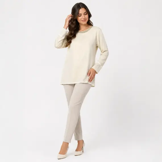 Shimmer Trim Long Top
