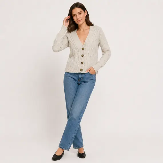Cable Knit Button Cardigan