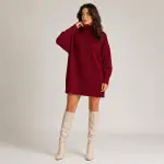 Oversized Knit Turtleneck Top