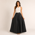 Pleated Maxi Skirt