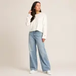 Button Cuff Relaxed Knit Top